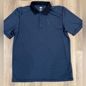 Men’s The North Face FLASHDRY Large Navy Knit Cotton Polo Performance Shirt